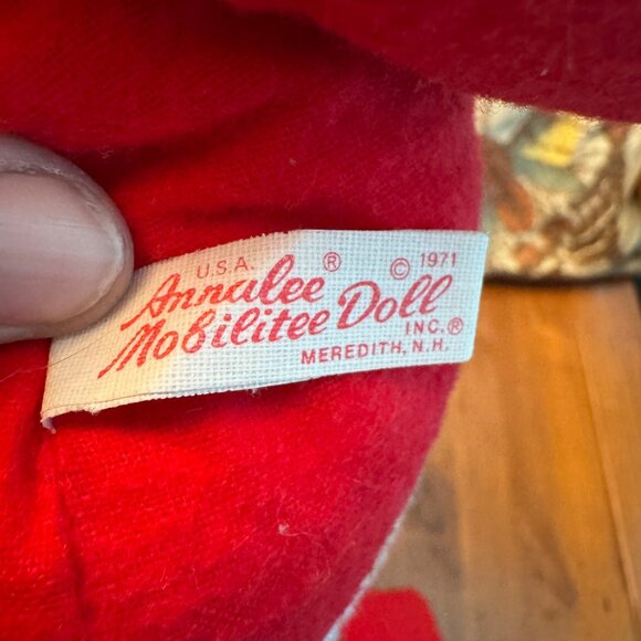 Vintage Annalee Doll Mobilitee Doll Santa Claus 1971 label red white - Picture 7 of 8
